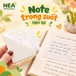 Giấy nhớ Sticky Note trong suốt 7×9.5cm, 7.5×7.5cm – Chọn hồng hoặc trắng, ghi chú học tập 8