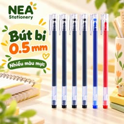 Bút gel ngòi kim 0.5mm hộp 12 cây – Chọn mực đen, đỏ, xanh, ghi chép học tập và văn phòng 1