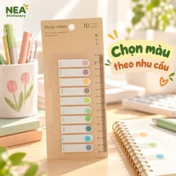 Miếng đánh dấu trang Index Tab PET Morandi trong suốt – Mẫu nửa màu, full màu và chấm tròn 7