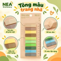 Miếng đánh dấu trang Index Tab PET Morandi trong suốt – Mẫu nửa màu, full màu và chấm tròn 6