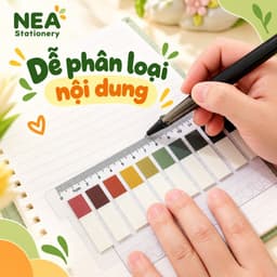 Miếng đánh dấu trang Index Tab PET Morandi trong suốt – Mẫu nửa màu, full màu và chấm tròn 2