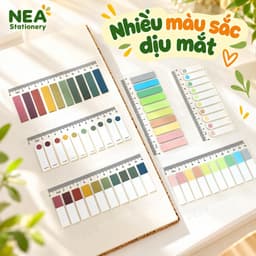 Miếng đánh dấu trang Index Tab PET Morandi trong suốt – Mẫu nửa màu, full màu và chấm tròn 3
