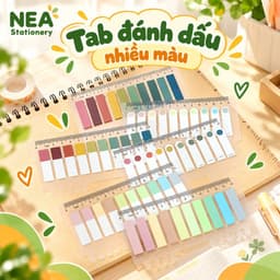 Miếng đánh dấu trang Index Tab PET Morandi trong suốt – Mẫu nửa màu, full màu và chấm tròn 1