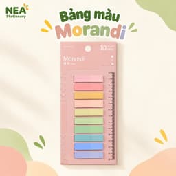 Miếng đánh dấu trang Index Tab PET Morandi trong suốt – Mẫu nửa màu, full màu và chấm tròn 5