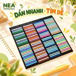 Miếng đánh dấu trang Index Tab PET siêu mảnh – Dùng cho sách, vở, sổ tay và tài liệu học tập 1