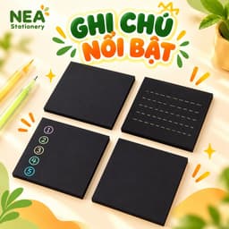 Giấy nhớ Sticky Note màu đen aesthetic – Ghi chú học tập, checklist và trang trí sổ tay journal 1