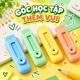 Gôm tẩy bút chì dạng trượt – Cây hoàn chỉnh hoặc ruột refill, chọn hồng, xanh trời, tím, trắng 9