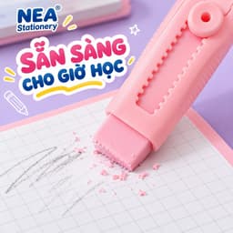 Gôm tẩy bút chì dạng trượt – Cây hoàn chỉnh hoặc ruột refill, chọn hồng, xanh trời, tím, trắng 6