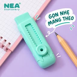 Gôm tẩy bút chì dạng trượt – Cây hoàn chỉnh hoặc ruột refill, chọn hồng, xanh trời, tím, trắng 8