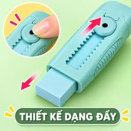 Gôm tẩy bút chì dạng trượt – Cây hoàn chỉnh hoặc ruột refill, chọn hồng, xanh trời, tím, trắng 2