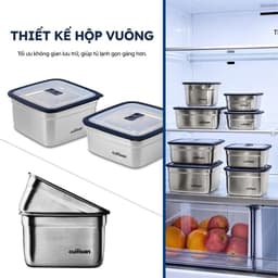 NEW- HỘP INOX CUITISAN  SQUARE NO.5-EC7-SQ05 3
