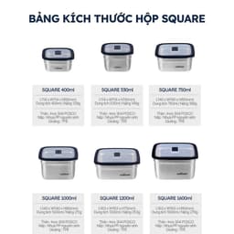 NEW- HỘP INOX CUITISAN  SQUARE NO.5-EC7-SQ05 9