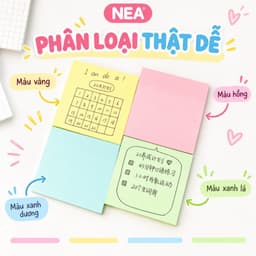 Giấy nhớ Sticky Note màu trơn 76×76mm, 76×51mm, 76×19mm – Chọn 100 tờ hoặc bộ 4 màu 400 tờ 5