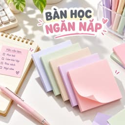 Giấy nhớ Sticky Note màu trơn 76×76mm, 76×51mm, 76×19mm – Chọn 100 tờ hoặc bộ 4 màu 400 tờ 8