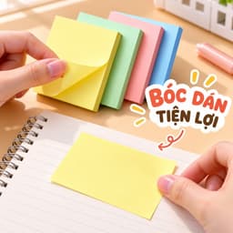 Giấy nhớ Sticky Note màu trơn 76×76mm, 76×51mm, 76×19mm – Chọn 100 tờ hoặc bộ 4 màu 400 tờ 6