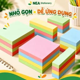 Giấy nhớ Sticky Note màu trơn 76×76mm, 76×51mm, 76×19mm – Chọn 100 tờ hoặc bộ 4 màu 400 tờ 9