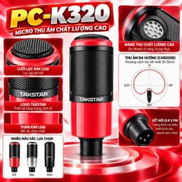 Combo Livestream PC-K320 + Icon Upod Pro + KL-589 Pro, Micro Thu Âm XLR, Bộ Livestream Karaoke Thu Âm Hát Live Kèm Phụ K 4