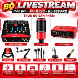 Combo Livestream PC-K320 + Icon Upod Pro + KL-589 Pro, Micro Thu Âm XLR, Bộ Livestream Karaoke Thu Âm Hát Live Kèm Phụ K 2