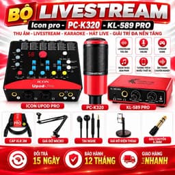 Combo Livestream PC-K320 + Icon Upod Pro + KL-589 Pro, Micro Thu Âm XLR, Bộ Livestream Karaoke Thu Âm Hát Live Kèm Phụ K 1