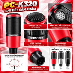 Combo Livestream PC-K320 + Icon Upod Pro + KL-589 Pro, Micro Thu Âm XLR, Bộ Livestream Karaoke Thu Âm Hát Live Kèm Phụ K 3