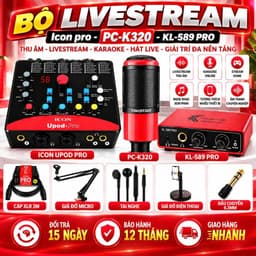 Combo Livestream PC-K320 + Icon Upod Pro + KL-589 Pro, Micro Thu Âm XLR, Bộ Livestream Karaoke Thu Âm Hát Live Kèm Phụ K 5