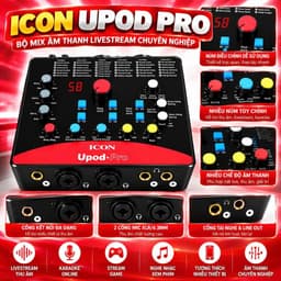 Combo Livestream PC-K320 + Icon Upod Pro + KL-589 Pro, Micro Thu Âm XLR, Bộ Livestream Karaoke Thu Âm Hát Live Kèm Phụ K 6