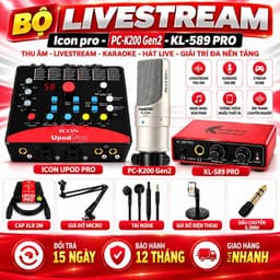Bộ Livestream Icon Upod Pro + Micro PC-K200 Gen2 + KL-589 Pro, Combo Thu Âm Livestream Karaoke Hát Live Kèm Phụ Kiện 1
