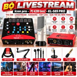Bộ Livestream Icon Upod Pro + Micro PC-K200 Gen2 + KL-589 Pro, Combo Thu Âm Livestream Karaoke Hát Live Kèm Phụ Kiện 6