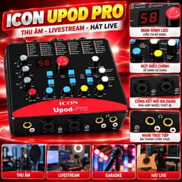 Bộ Livestream Icon Upod Pro + Micro PC-K200 Gen2 + KL-589 Pro, Combo Thu Âm Livestream Karaoke Hát Live Kèm Phụ Kiện 2