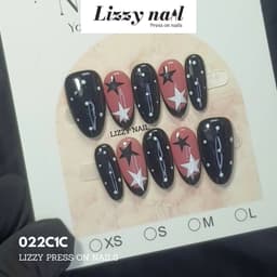 Lizzy Nail 022 | Nailbox Móng Úp Chấm Bi Sao  | Set 10 Móng Giả Press On Nails Dự Tiệc, Đám Cưới, Kỷ Yếu 5