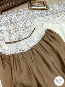 Set áo dài tay tơ nhăn phối ren dáng babydoll kèm chân váy xòe tiểu thư nhẹ nhàng phong cách Korea TuMy Fashion HM-153 8
