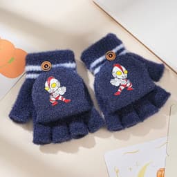 Găng Tay Len Nửa Bàn Cho Bé từ 3-13 Tuổi Hình Khủng Long Dễ Thương, Găng Tay Giữ Ấm Mùa Đông Mềm Mại Co Giãn 7