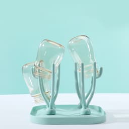 Khay Úp Ly, Bình Sữa Cho Bé 4 Nhánh Cây và Cọ Vệ Sinh (Ly/ Bình Nước) Cán Gỗ. LMS 4