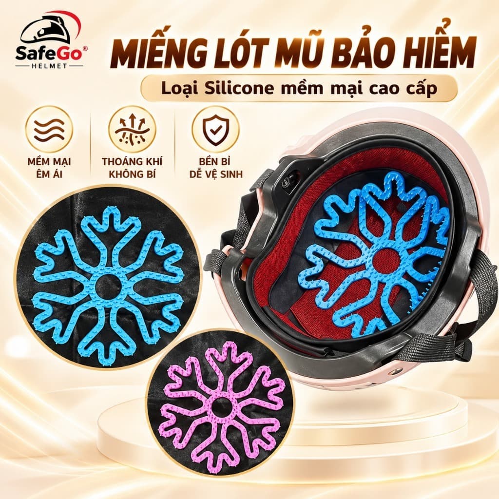 Lót mũ bảo hiểm silicon massage, chống nóng, thông thoáng, bảo vệ tóc, kháng khuẩn (Nhiều màu sắc)