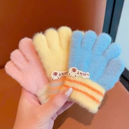 Găng Tay Len Cả Bàn Cho Bé 1-3 Tuổi, Găng Tay Giữ Ấm Mùa Đông Mềm Mại Co Giãn Dễ Thương 5