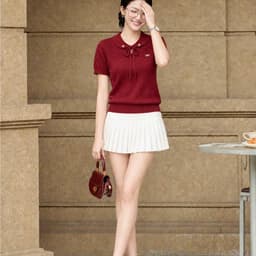 Áo len dệt kim cổ sen phối nơ – nữ tính, thanh lịch, chuẩn phong cách hàn quốc 7