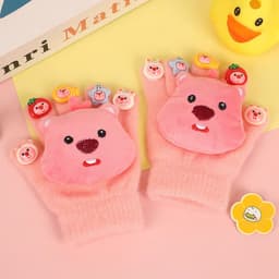 Găng Tay Len Đính Charm Cho Bé 3-8 Tuổi, Găng Tay Giữ Ấm Mùa Đông Dễ Thương Mềm Mại Co Giãn 7