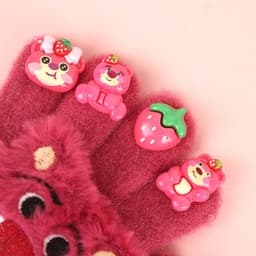Găng Tay Len Đính Charm Cho Bé 3-8 Tuổi, Găng Tay Giữ Ấm Mùa Đông Dễ Thương Mềm Mại Co Giãn 8