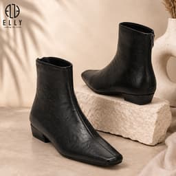 Giày boots nữ ELLY EGM333 da microfiber cao cấp gót 2.5 cm thời trang thanh lịch 4