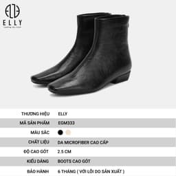 Giày boots nữ ELLY EGM333 da microfiber cao cấp gót 2.5 cm thời trang thanh lịch 2