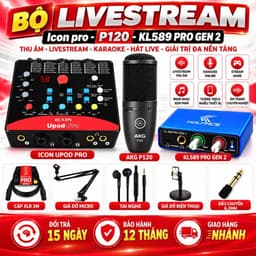 Bộ Livestream Icon Upod Pro + Micro AKG P120 + Box KL589 Pro Gen 2, Combo Thu Âm Karaoke Hát Live Stream 2