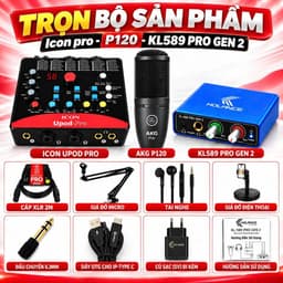 Bộ Livestream Icon Upod Pro + Micro AKG P120 + Box KL589 Pro Gen 2, Combo Thu Âm Karaoke Hát Live Stream 5