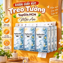 Khăn Giấy Rút Treo Tường Top Gia Mộc An Thùng 10/5 bịch, Bịch 1000 Tờ 4 Lớp, mềm mịn, an toàn 1