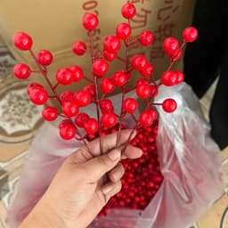 🌸 SET 10 NHÁNH ĐÀO ĐÔNG CHERRY ĐỎ – 12 QUẢ/NHÁNH | TRANG TRÍ TẾT 2027, NOEL 🎄🧧 5