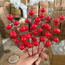 🌸 SET 10 NHÁNH ĐÀO ĐÔNG CHERRY ĐỎ – 12 QUẢ/NHÁNH | TRANG TRÍ TẾT 2027, NOEL 🎄🧧 4