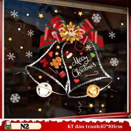 Mẫu 2027 Decal dán kính chủ đề NOEL - TẾT hít tĩnh điện không keo 2 mặt, dễ dán – Trang trí nhà, cửa hàng 2