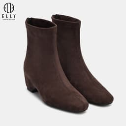 Giày boots nữ ELLY EG318 vải nhung cao gót 5.5 cm cổ thấp thời trang thanh lịch 9