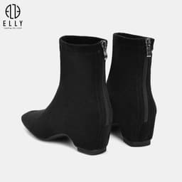 Giày boots nữ ELLY EG318 vải nhung cao gót 5.5 cm cổ thấp thời trang thanh lịch 7