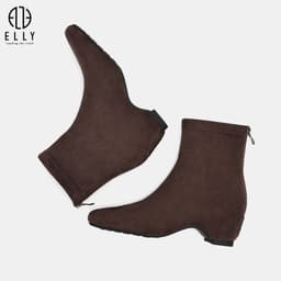 Giày boots nữ ELLY EG318 vải nhung cao gót 5.5 cm cổ thấp thời trang thanh lịch 8