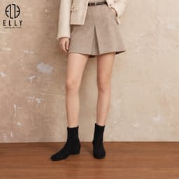 Giày boots nữ ELLY EG318 vải nhung cao gót 5.5 cm cổ thấp thời trang thanh lịch 3